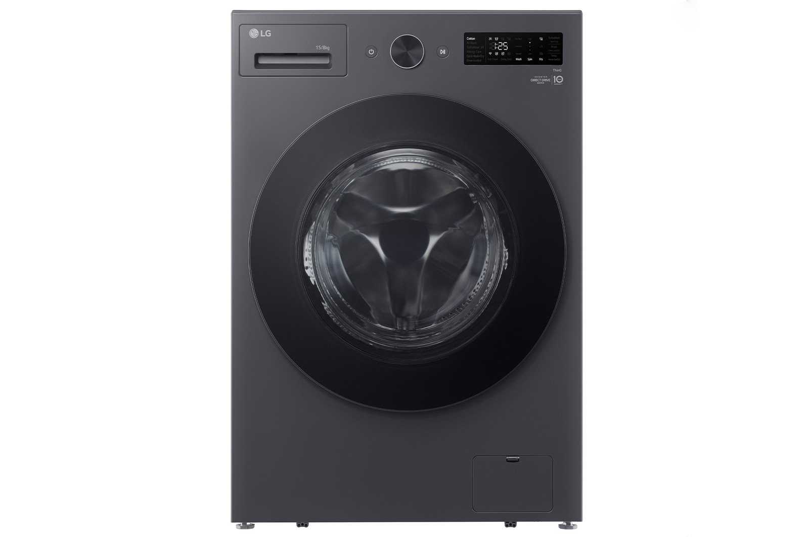 LG 15/8kg Front Load Washer Dryer with with AI Direct Drive™ and TurboWash™, F2515RNEG