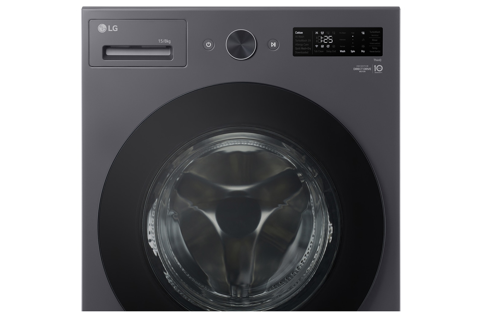 LG 15/8kg Front Load Washer Dryer with with AI Direct Drive™ and TurboWash™, F2515RNEG