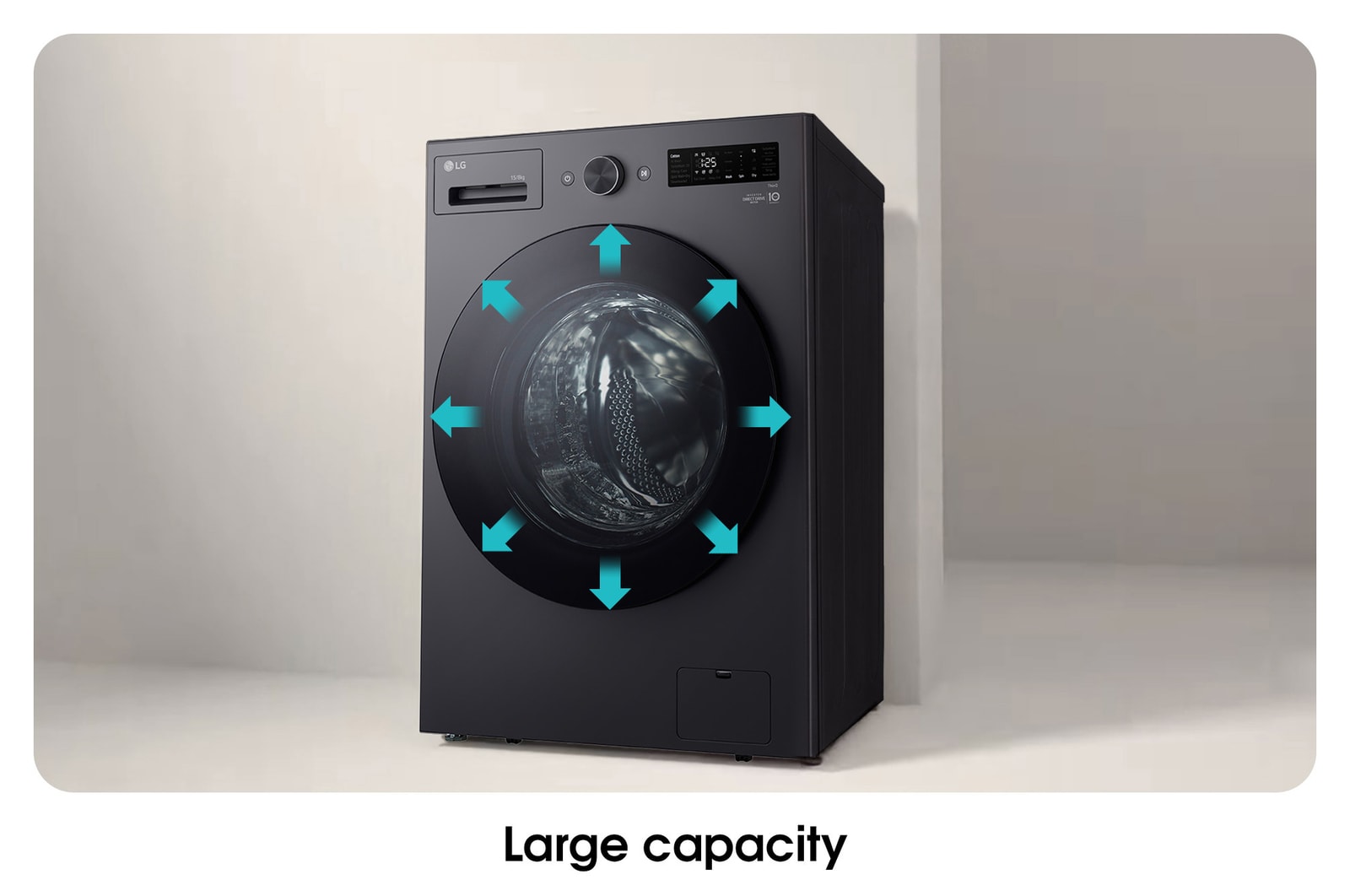 LG 15/8kg Front Load Washer Dryer with with AI Direct Drive™ and TurboWash™, F2515RNEG