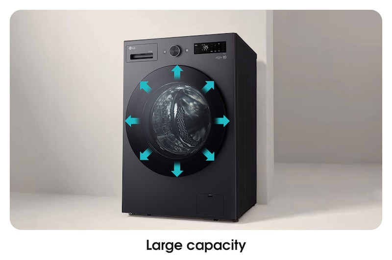 LG 15/8kg Front Load Washer Dryer with with AI Direct Drive™ and TurboWash™, F2515RNEG
