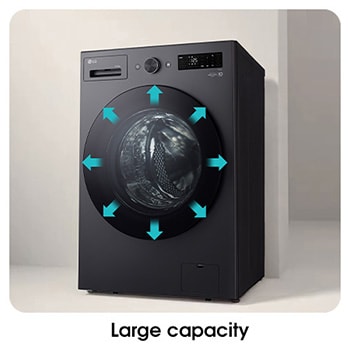 LG 15/8kg Front Load Washer Dryer with with AI Direct Drive™ and TurboWash™, F2515RNEG
