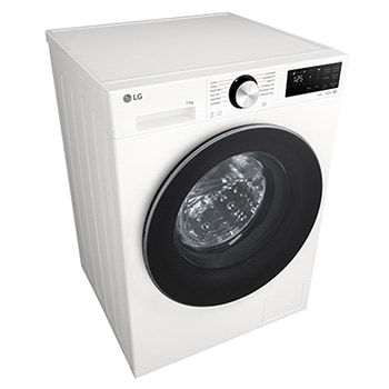 LG washer dryer (f4x9eup25m) top view with door open showing drum interior