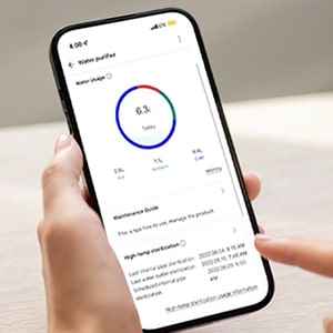 A smartphone displaying the ThinQ app	