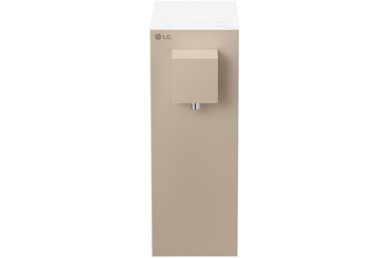 Front view of LG PuriCare™ Water Purifier with Hot & Ambient Water, Calming Clay Brown, WD210MN