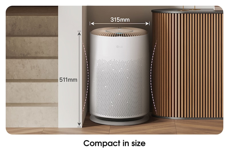 LG PuriCare™ 360º HIT Air Purifier (Brown) with compact and complete air purification, AS60GHCG0