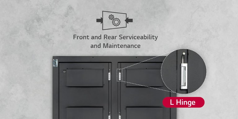 It shows the enlarged image of an L hinge which is on the rear product.