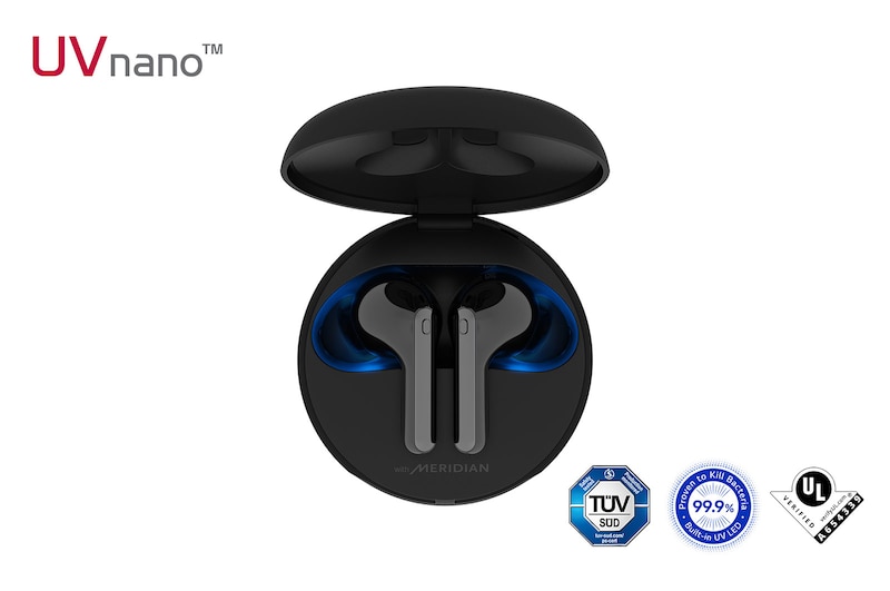 LG TONE Free HBS-FN7 with Meridian Technology, Active Noise Cancellation & UVNano Sanitizing  Technology, HBS-FN7