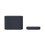 Front view of LG Eclair QP5 320W 3.1.2ch Dolby Atmos &amp; DTS:X Compact Sound Bar with Vibration Dapening Subwoofer QP5