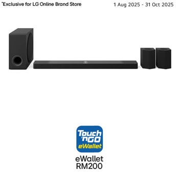 Front view with sub woofer and rear speakers