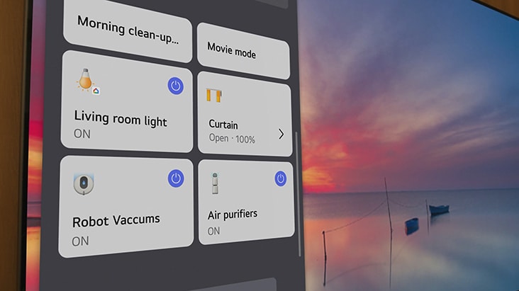 LG AI TV with Home Hub centralizes smart home control with voice-enabled management for connected IoT devices, allowing users to monitor and adjust home appliances directly from the TV screen. LG AI TV with Home Hub centralizes smart home control with voice-enabled management for connected IoT devices, allowing users to monitor and adjust home appliances directly from the TV screen.