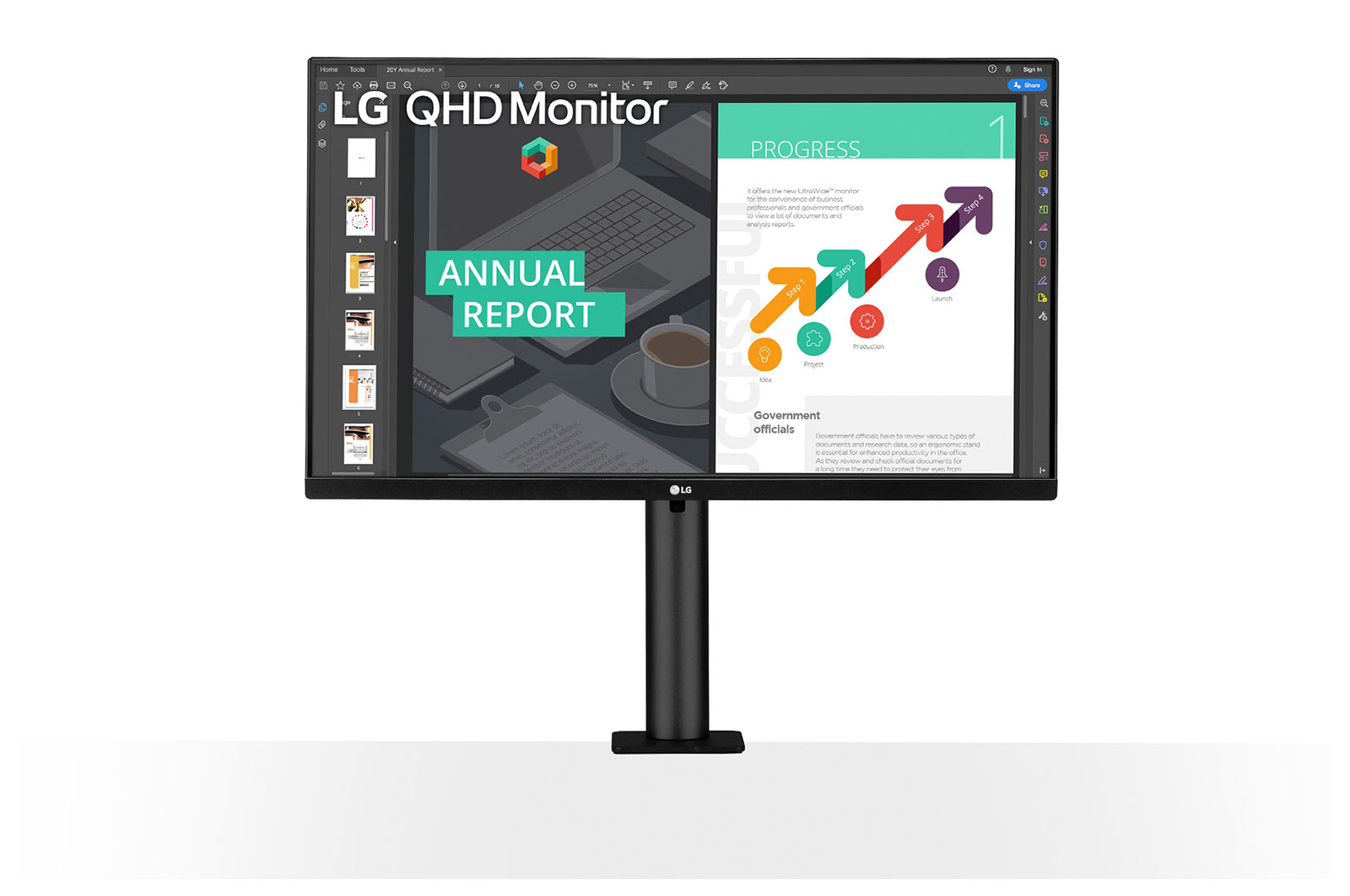 LG 27" QHD Ergo IPS Monitor with USB Type-C™, 27QN880-B