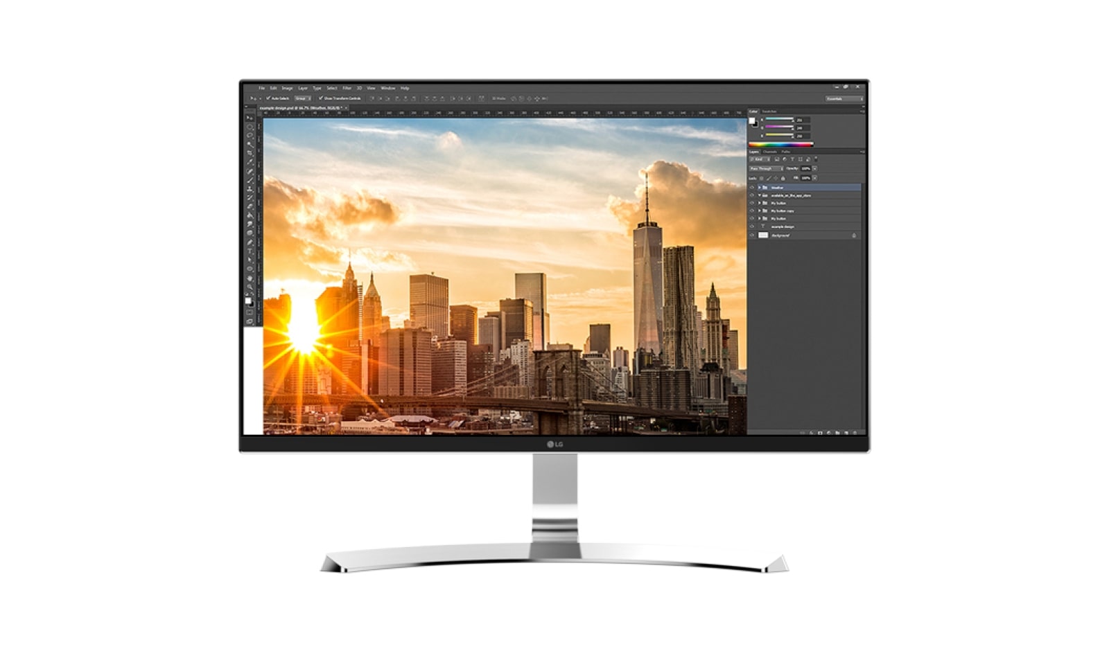 Front view of 27” 16:9 IPS 4K Monitor 27UD88-W