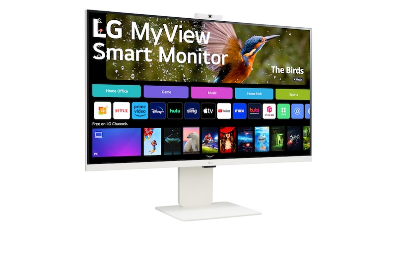 LG MyView 32” 4K UHD IPS Smart Monitor with webOS and built-in FHD webcam, 32SR85U-W