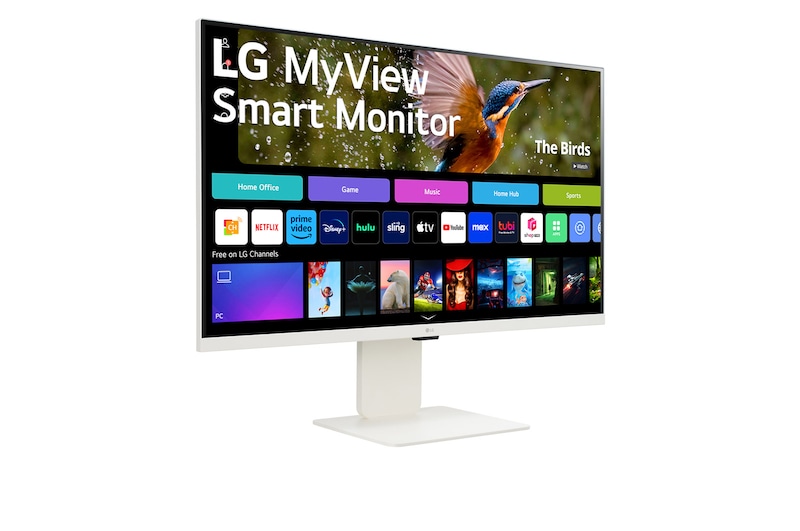 LG MyView 32” 4K UHD IPS Smart Monitor with webOS and built-in FHD webcam, 32SR85U-W