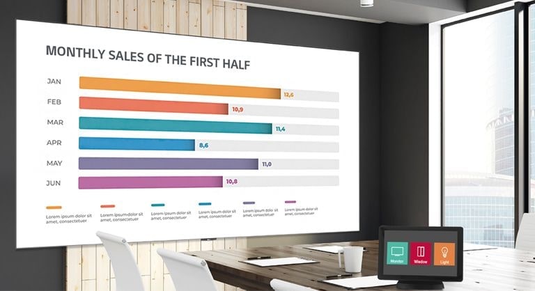 There are one in the meeting rooms with the signage and one of AV control system which helps users control the LAEC series.