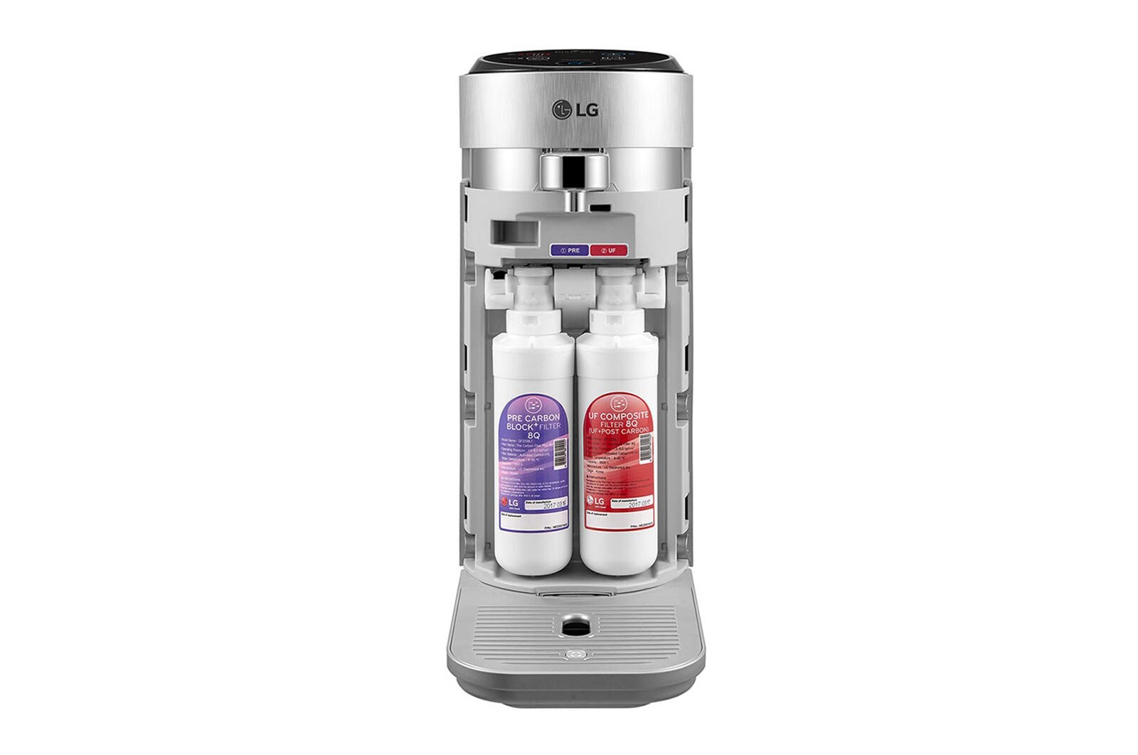 LG PuriCare™ Tankless Water Purifier with 3-stage filtration & Tankless Hot & Ambient Water, Silver, WD210AN