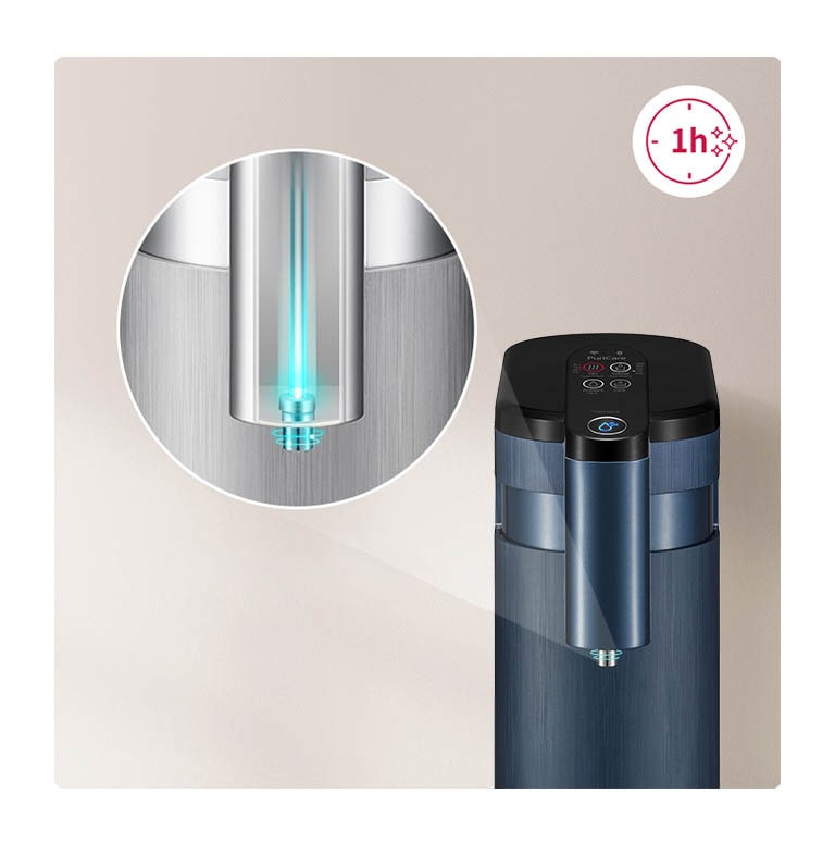 Detailed representation of the water stream in the water purifier