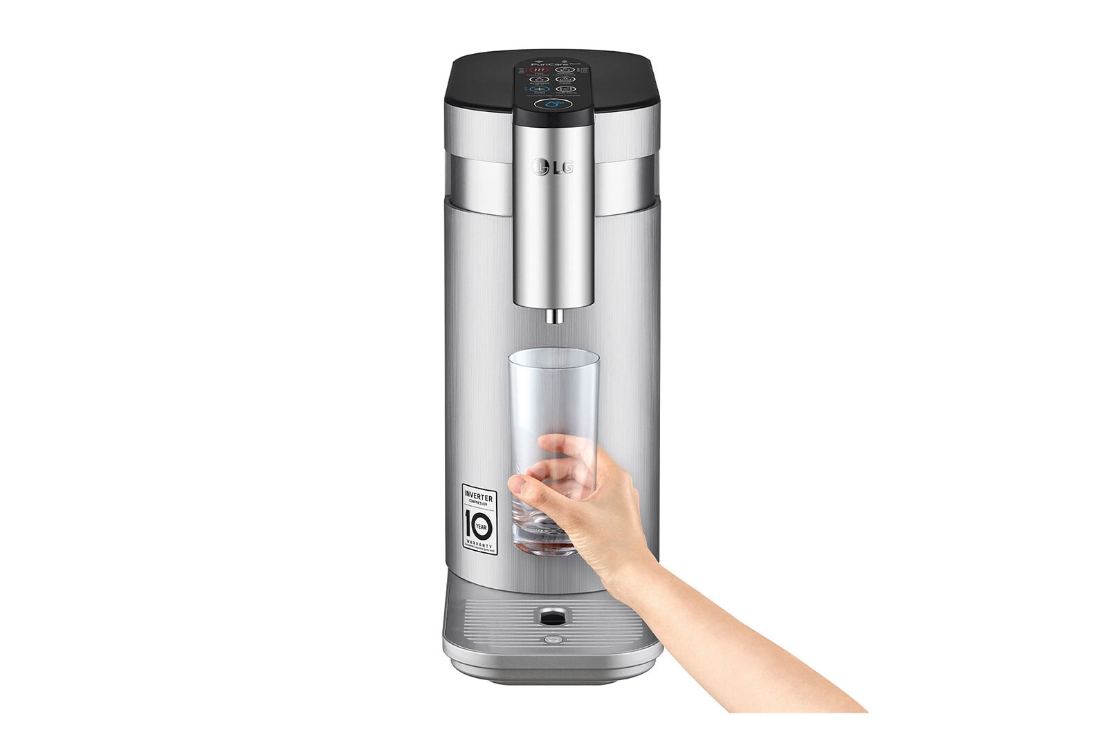 LG Tankless LG PuriCare™ Water Purifier with 3-stage filtration & Tankless Hot / Cold / Ambient water, Silver, WD515AN