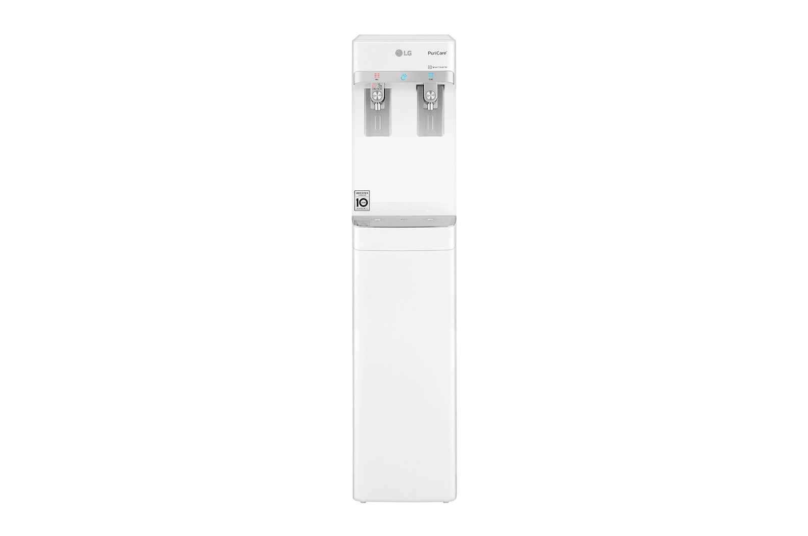 Front view of Slim Stand LG PuriCare™ Water Purifier with Tankless Cold Water &amp; Big Hot Water Capacity, White WS410GN