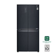Front view of 594L Slim French Door Fridge in Matte Black Finish  GC-B22FTQPL