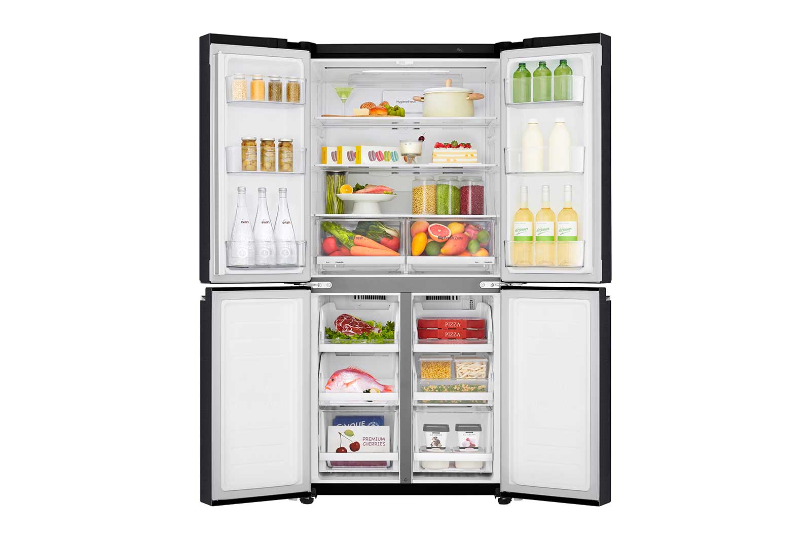 LG 464L Slim French Door Fridge in Matte Black Finish, GC-B22FTQVB