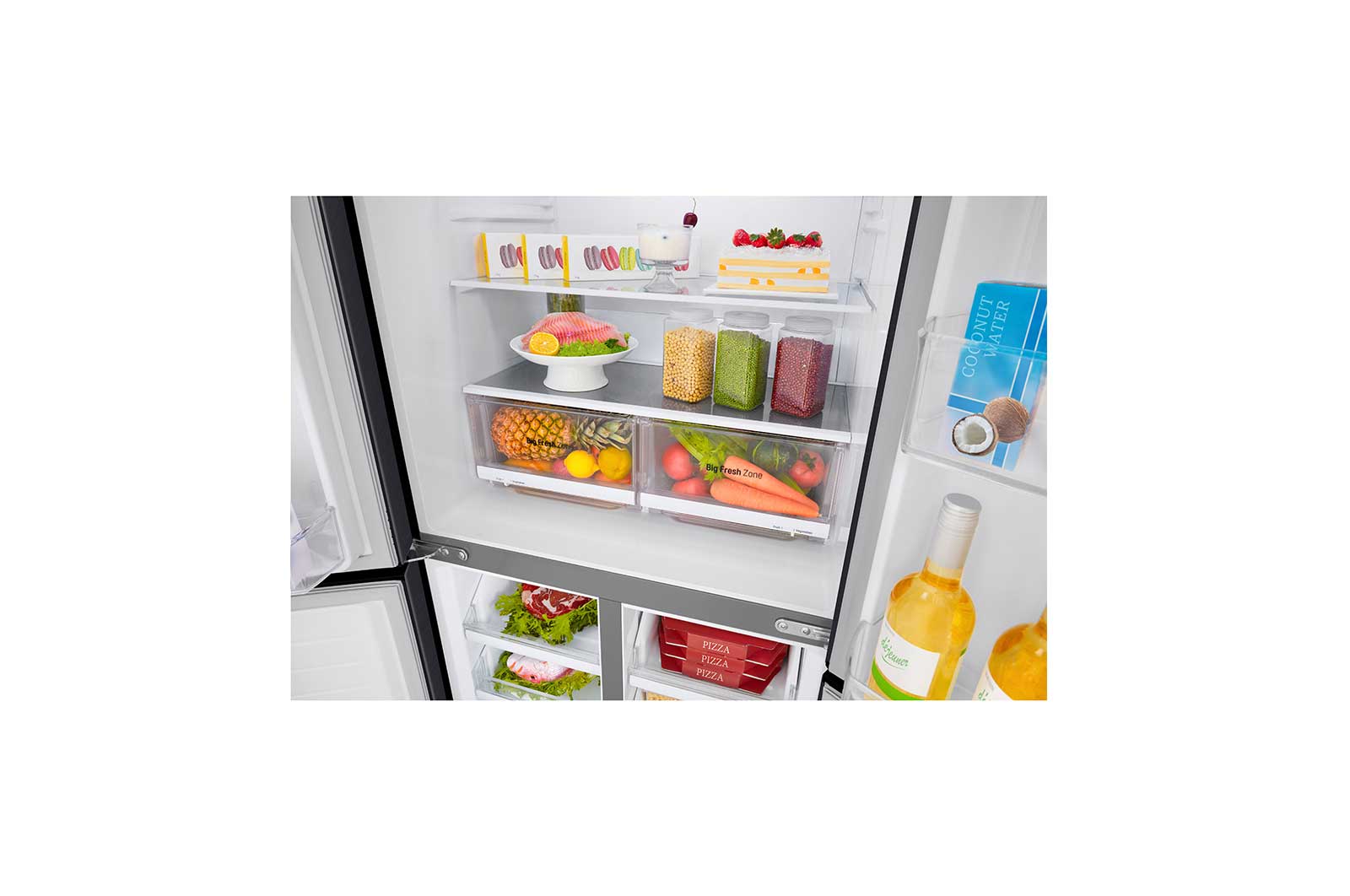 LG 464L Slim French Door Fridge in Matte Black Finish, GC-B22FTQVB