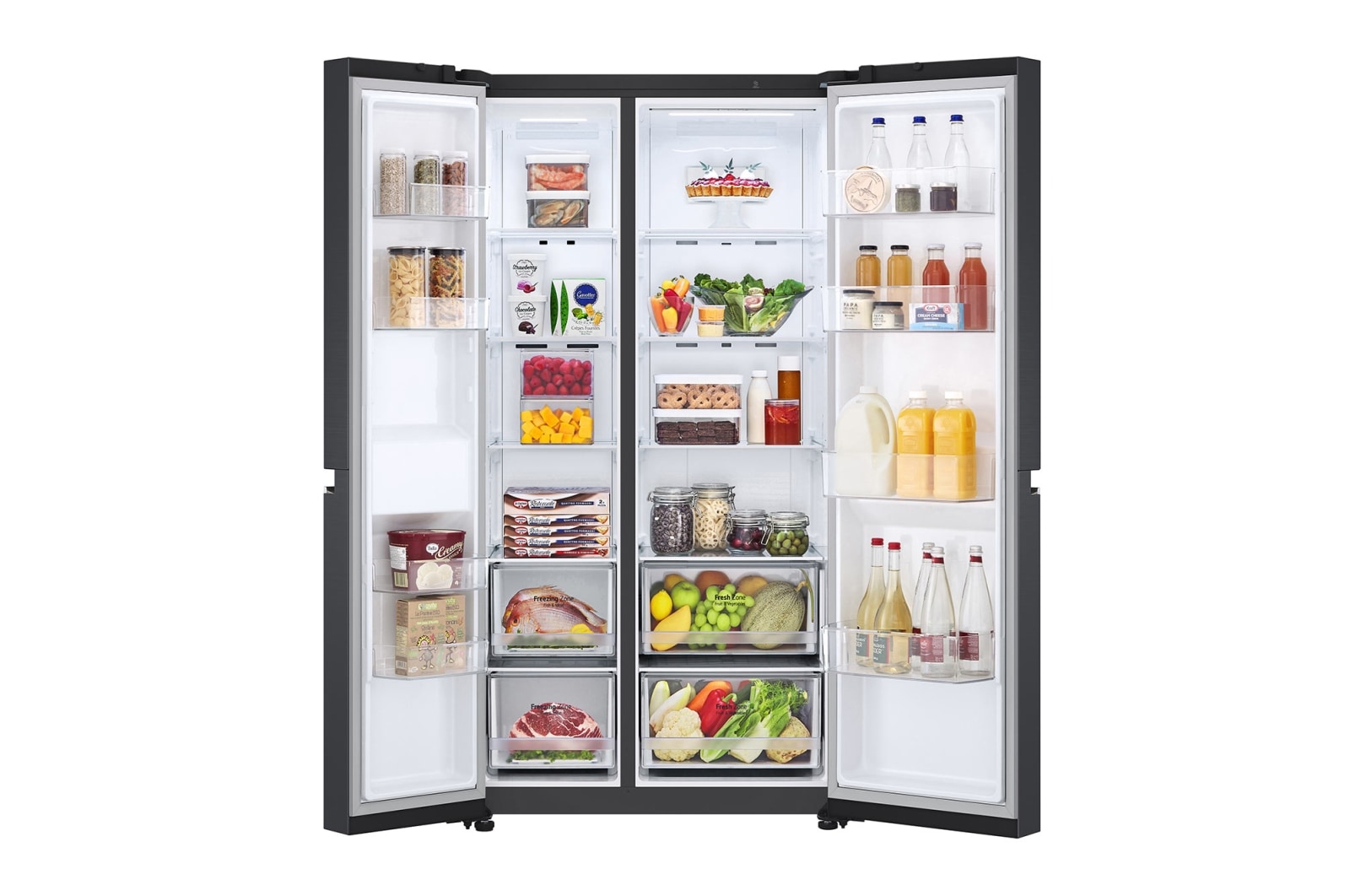 LG [RENTAL] 694L Side-by-Side Fridge in Matte Black Finish, GC-B257SQVL