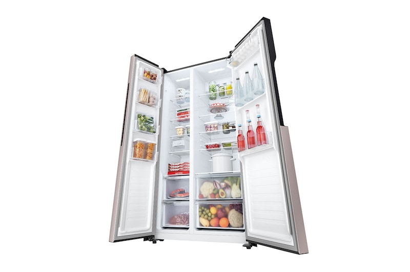 LG 508L Side-by-Side Fridge in Gold Finish, GC-B507PGAM