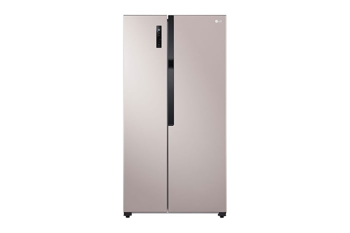 Front view of 508L Side-by-Side Fridge in Gold Finish, GC-B507PGAM