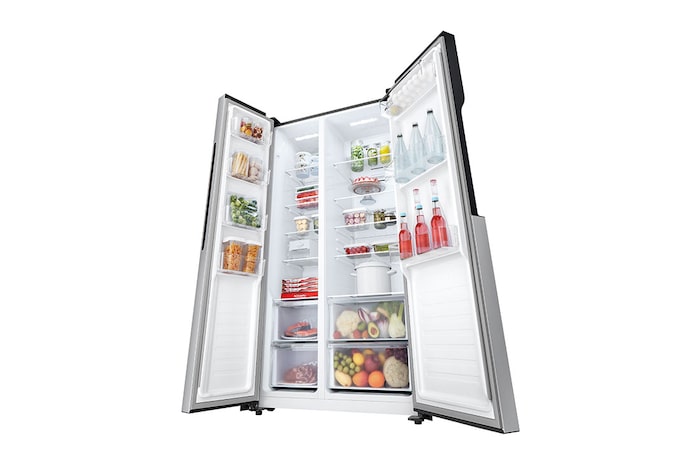LG 508L Side-by-Side Fridge in Silver Finish, GC-B507PQAM
