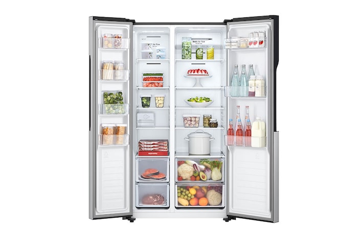 LG 508L Side-by-Side Fridge in Silver Finish, GC-B507PQAM