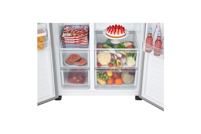 LG 508L Side-by-Side Fridge in Silver Finish, GC-B507PQAM
