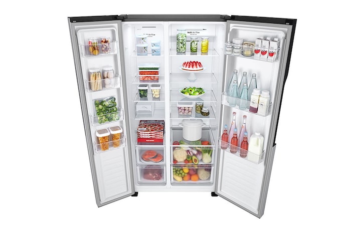 LG 508L Side-by-Side Fridge in Silver Finish, GC-B507PQAM