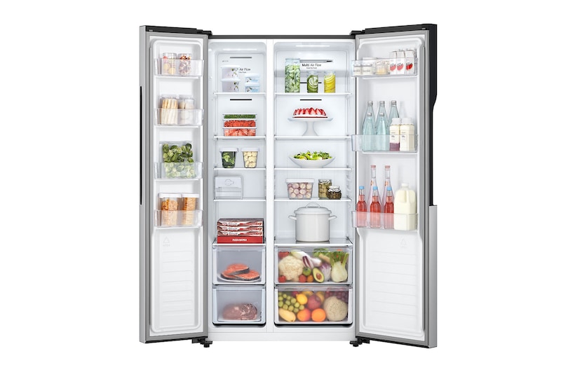LG 508L Side-by-Side Fridge in Silver Finish, GC-B507PQAM