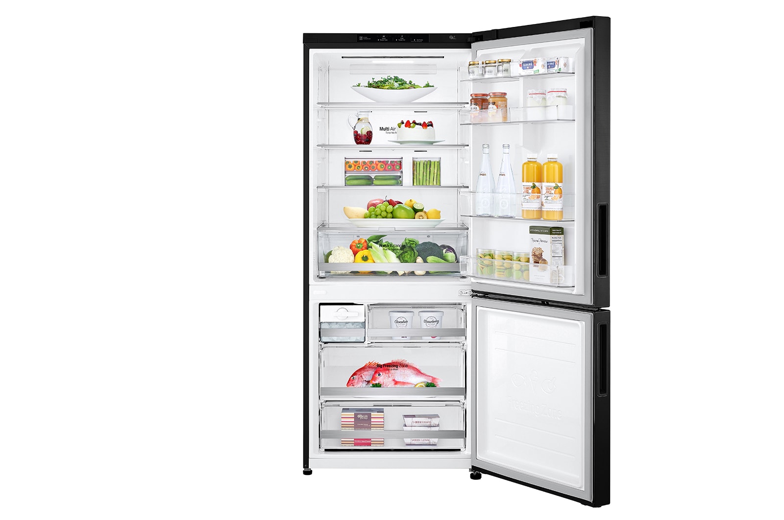 LG 420L Bottom Freezer Fridge in Matte Black Finish, GC-B529NQCM