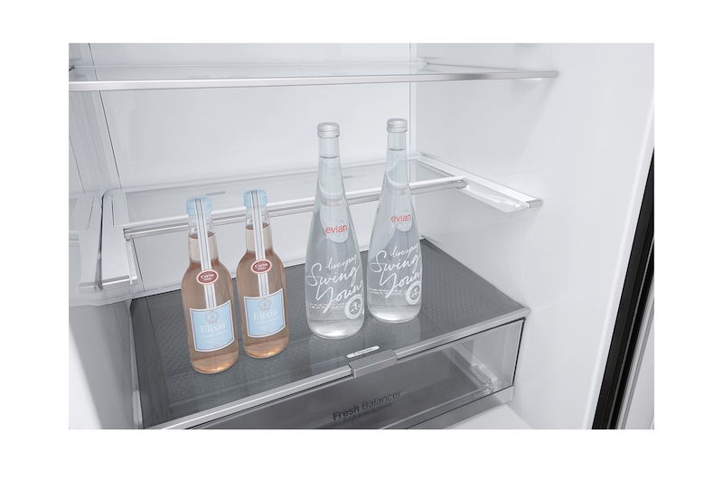 LG 420L Bottom Freezer Fridge in Matte Black Finish, GC-B529NQCM