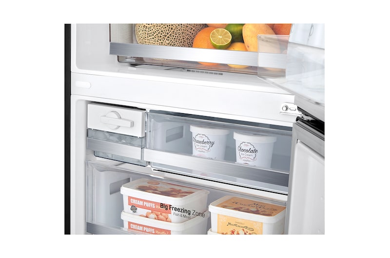 LG 420L Bottom Freezer Fridge in Matte Black Finish, GC-B529NQCM