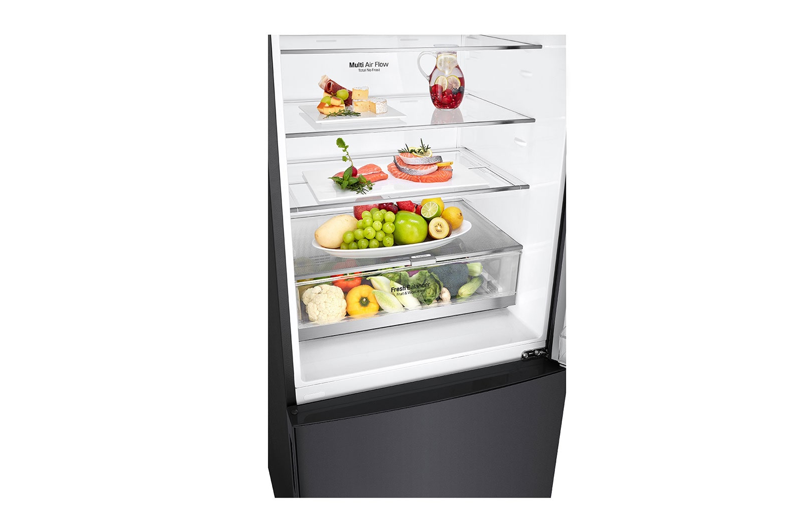 LG Nett 420L Bottom Freezer with DoorCooling+ & Inverter Linear Compressor, Matte Black, GC-B529NQCZ