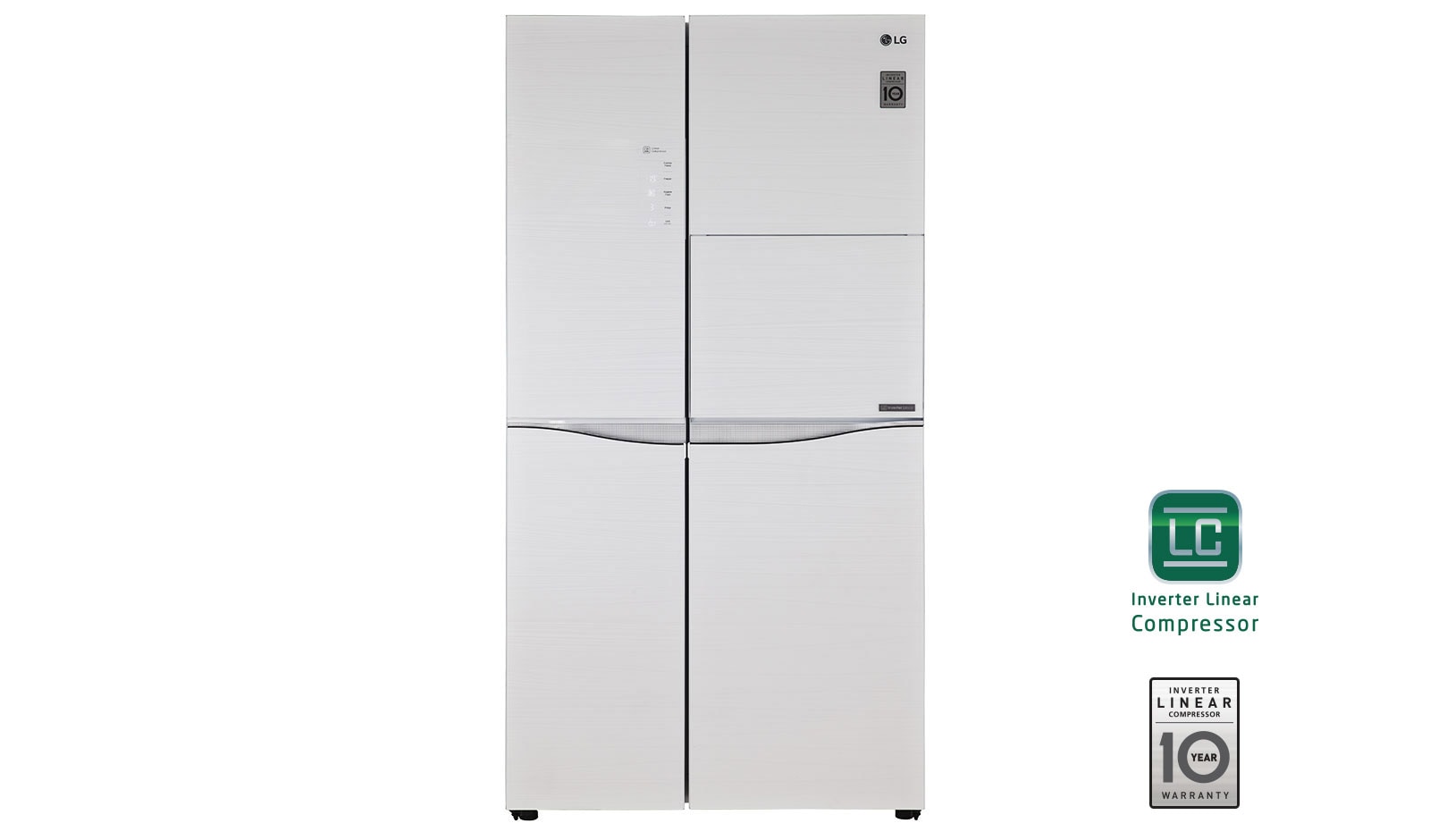 Front view of IEC Gross 675L Mega Capacity Side-by-Side Refrigerator with Home Bar GC-C247UGUV
