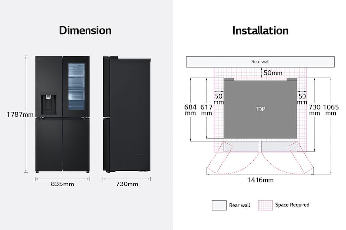 LG [Subscribe] 508L French Door Fridge with InstaView in Essence Matte Black Finish, GC-G22FFQAB