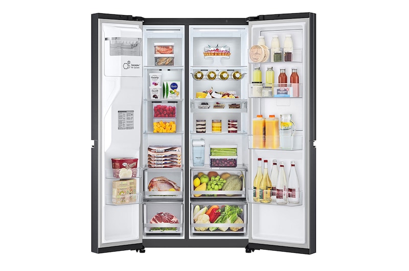 LG 674L Side-by-Side Fridge with Door-in-Door™ & UVnano® Water Dispenser in Matte Black Finish , GC-J257CQES