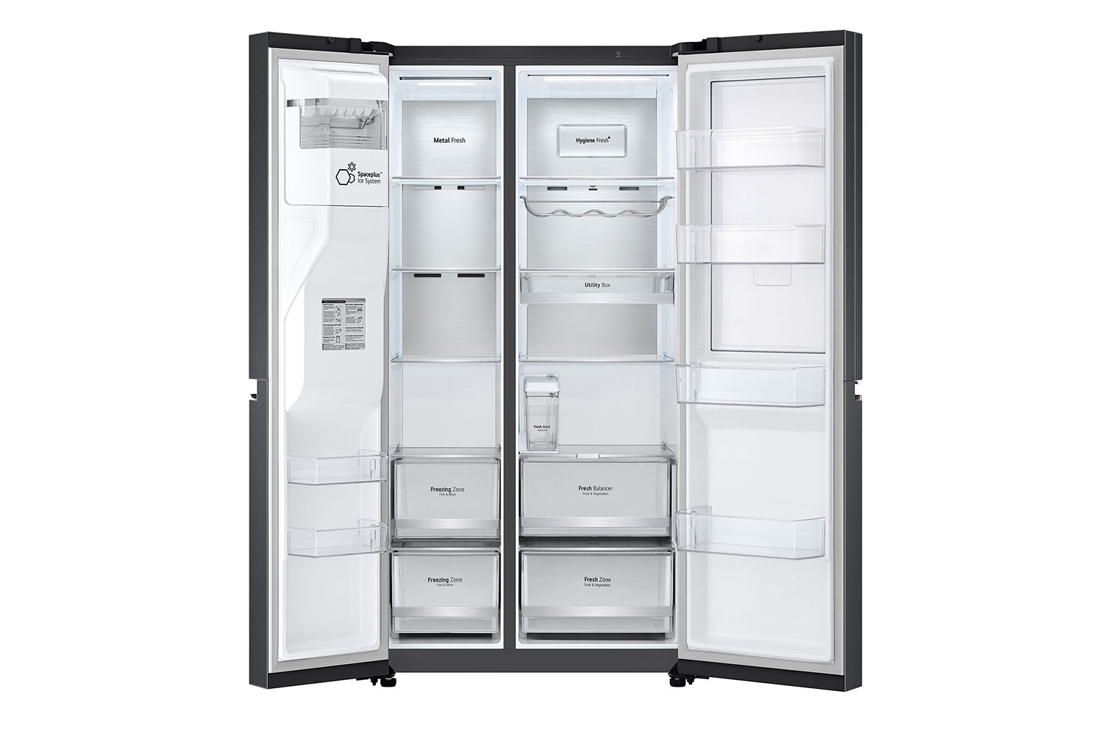 LG 674L Side-by-Side Fridge with Door-in-Door™ & UVnano® Water Dispenser in Matte Black Finish , GC-J257CQES