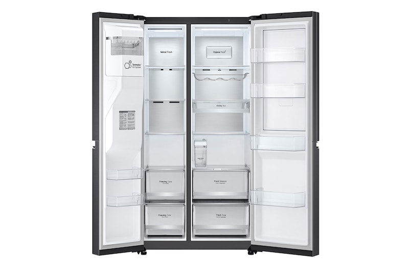 LG 674L Side-by-Side Fridge with Door-in-Door™ & UVnano® Water Dispenser in Matte Black Finish , GC-J257CQES