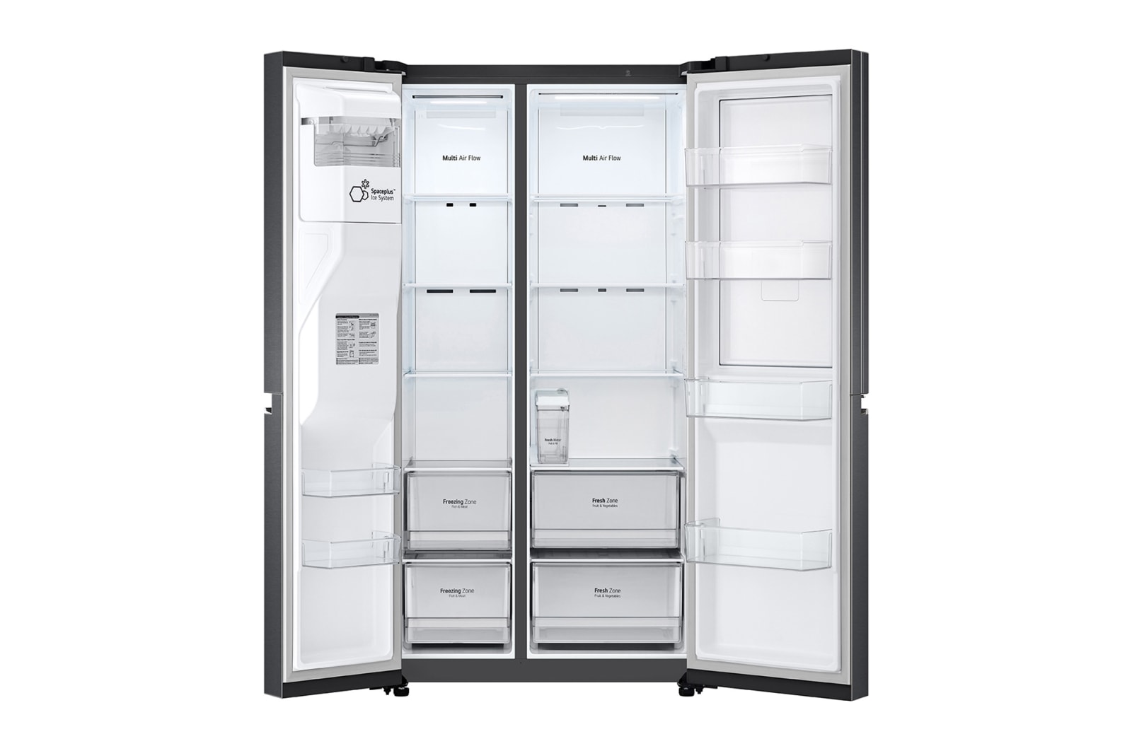 LG [RENTAL] 635L Side-by-Side Fridge in Matte Black Finish, GC-J257SQNW