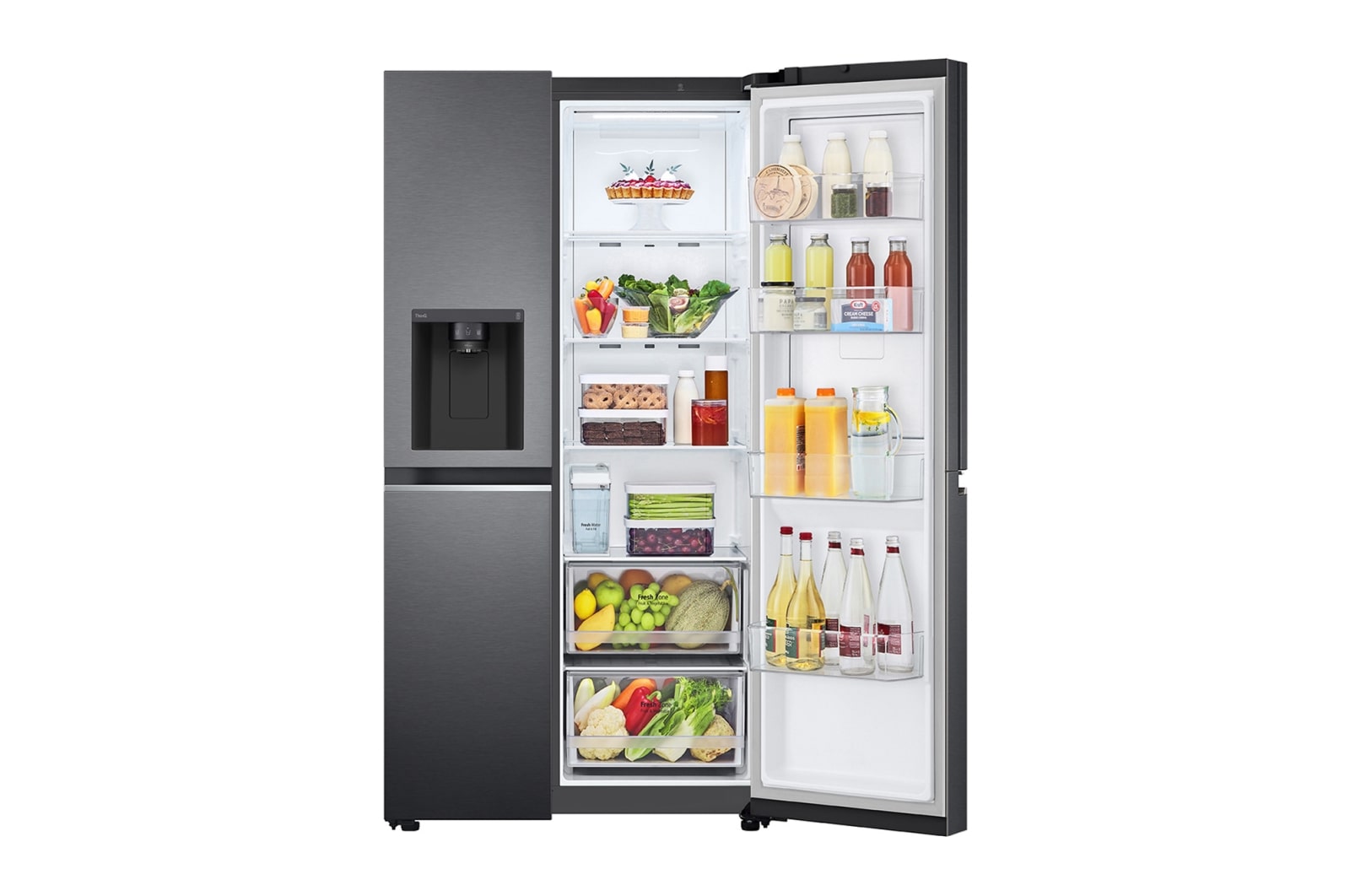 LG [RENTAL] 635L Side-by-Side Fridge in Matte Black Finish, GC-J257SQNW