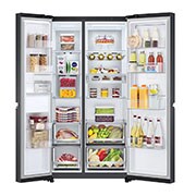 LG 694L Side-by-Side Fridge with Door-in-Door™ in White Glass Finish , GC-M257CGFL