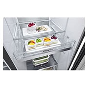 LG 694L Side-by-Side Fridge with Door-in-Door™ in White Glass Finish , GC-M257CGFL