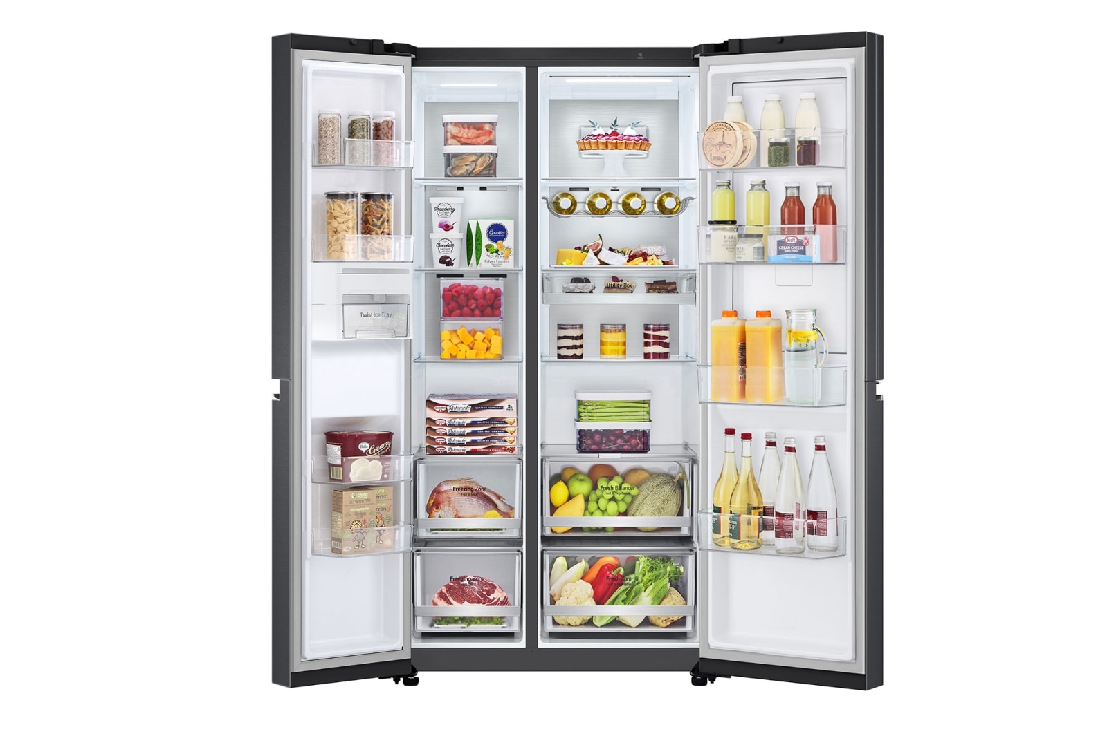 LG 694L Side-by-Side Fridge with Door-in-Door™ in Matte Black Finish , GC-M257CQFL