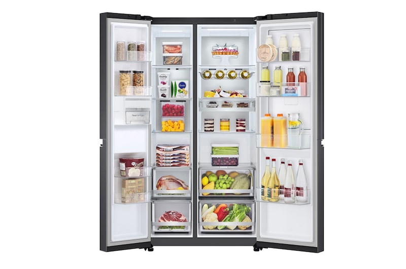 LG 694L Side-by-Side Fridge with Door-in-Door™ in Matte Black Finish , GC-M257CQFL