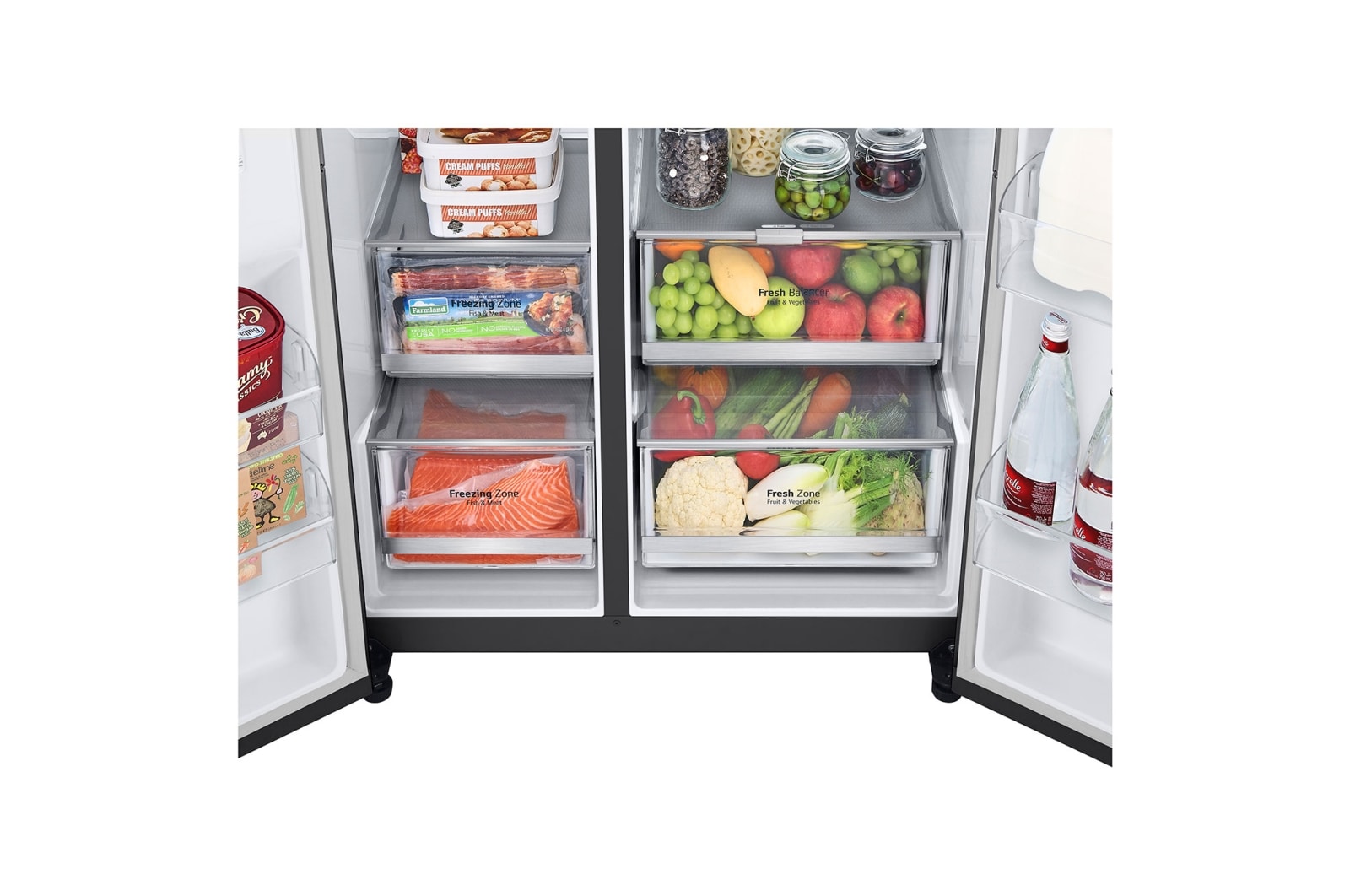 LG 694L Side-by-Side Fridge with Door-in-Door™ in Matte Black Finish , GC-M257CQFL